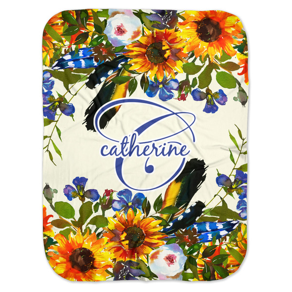 Custom Sunflowers Baby Swaddling Blanket (Personalized)