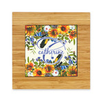 Sunflowers Bamboo Trivet with Ceramic Tile Insert (Personalized)