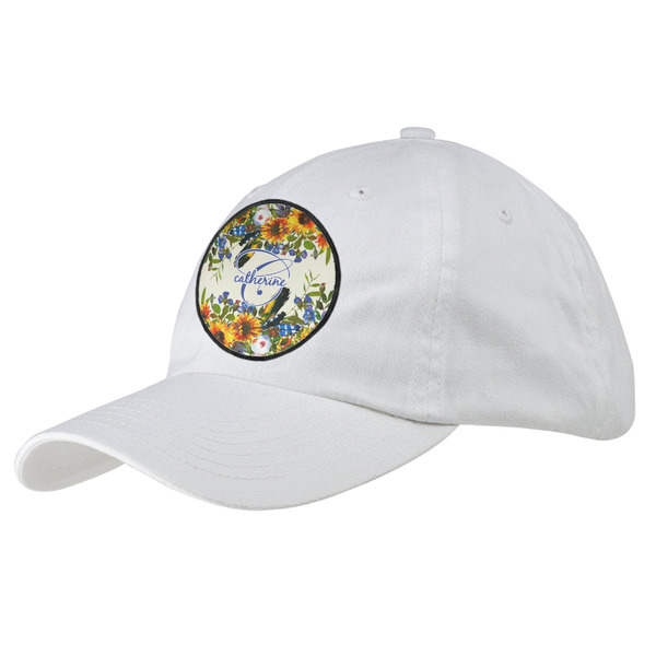Custom Sunflowers Baseball Cap - White (Personalized)