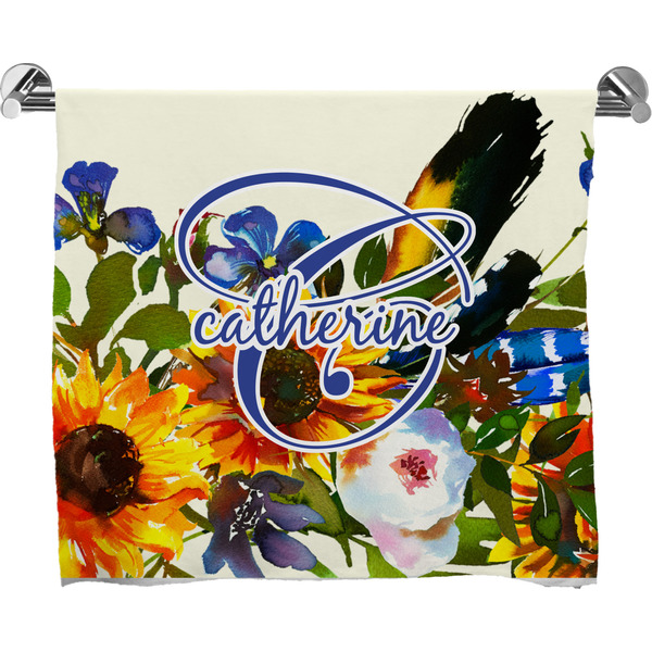Custom Sunflowers Bath Towel (Personalized)