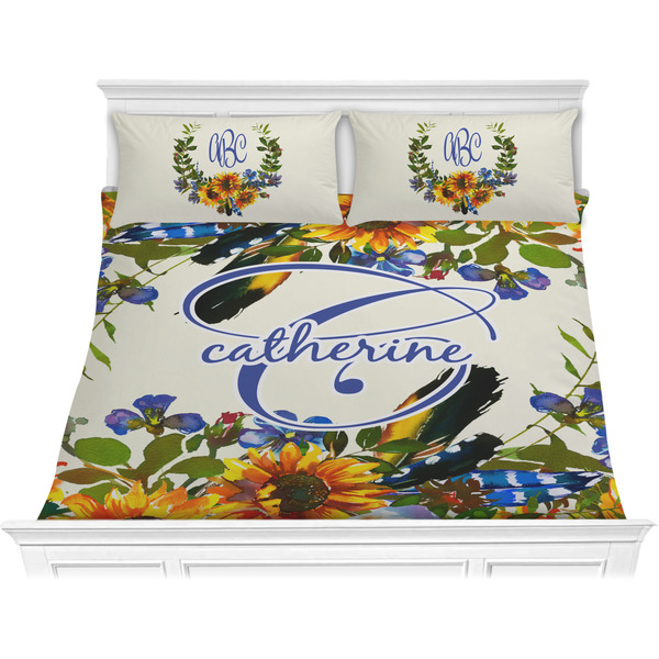 Custom Sunflowers Comforter Set - King (Personalized)
