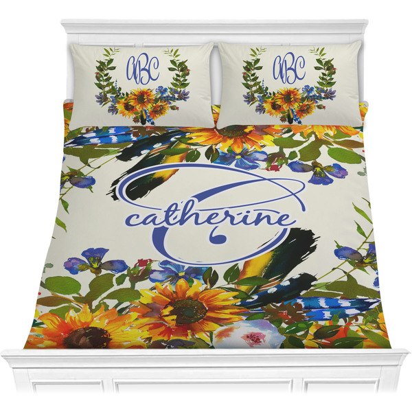 Custom Sunflowers Comforter Set - Full / Queen (Personalized)