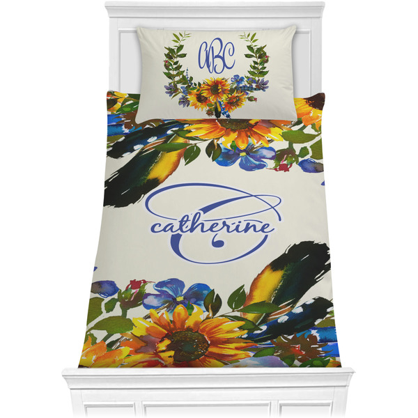 Custom Sunflowers Comforter Set - Twin (Personalized)