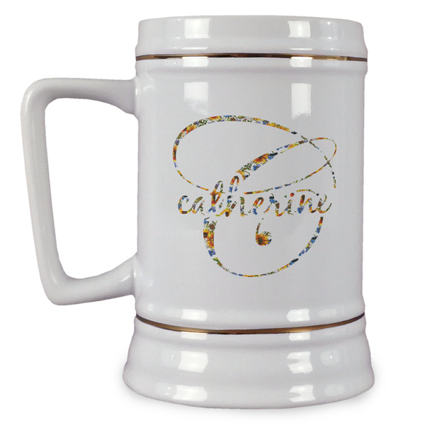 Custom Sunflowers Beer Stein (Personalized)