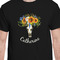 Sunflowers Black Crew T-Shirt on Model - CloseUp