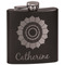 Sunflowers Black Flask - Engraved Front
