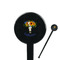 Sunflowers 7" Round Plastic Stir Sticks - Black - Double Sided (Personalized)