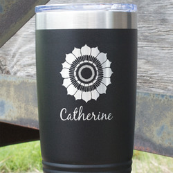 Sunflowers 20 oz Stainless Steel Tumbler - Black - Single Sided (Personalized)
