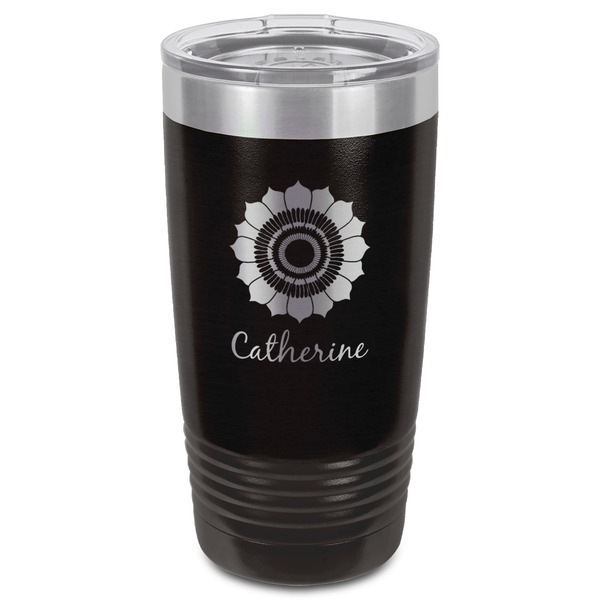 Sunflowers Black Polar Camel Tumbler - 20oz - Front