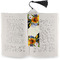 Sunflowers Bookmark with tassel - In book