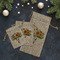 Sunflowers Burlap Gift Bags - LIFESTYLE (Flat lay)