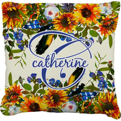 Sunflowers Faux-Linen Throw Pillow 16" (Personalized)