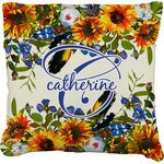 Sunflowers Faux-Linen Throw Pillow 20" (Personalized)