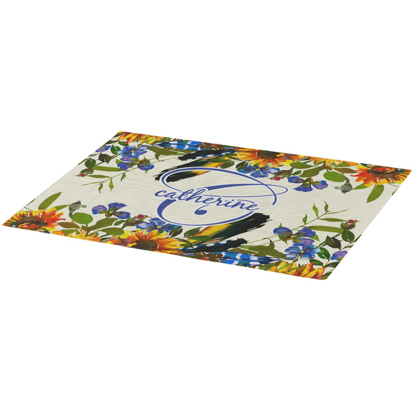 Sunflowers Burlap Placemat (Angle View)