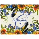 Sunflowers Woven Fabric Placemat - Twill w/ Name and Initial