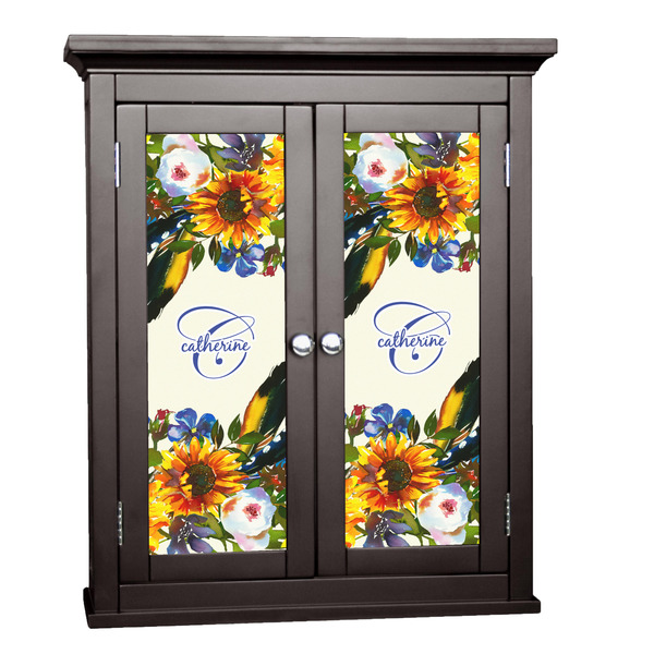 Custom Sunflowers Cabinet Decal - Medium (Personalized)