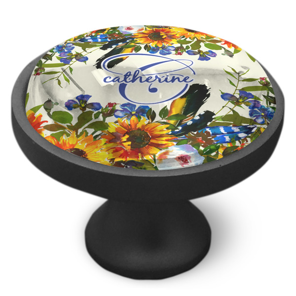 Sunflowers Cabinet Knob - Black - Side