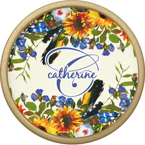 Sunflowers Cabinet Knob - Gold - Front