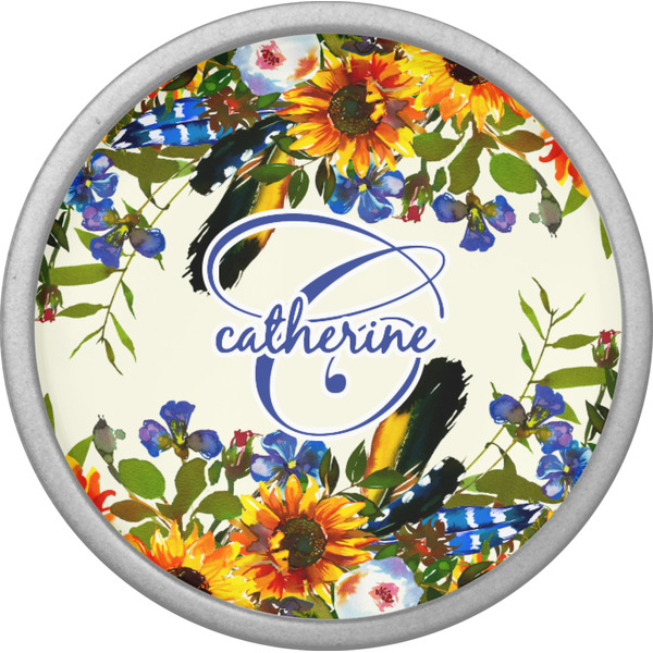 Sunflowers Cabinet Knob - Nickel - Front