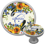 Sunflowers Cabinet Knob (Silver) (Personalized)