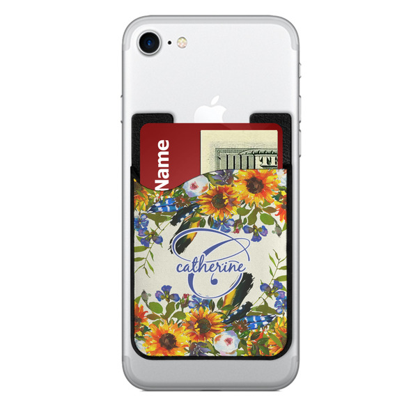 Custom Sunflowers 2-in-1 Cell Phone Credit Card Holder & Screen Cleaner (Personalized)