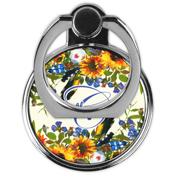 Sunflowers Cell Phone Ring Stand & Holder - Front (Collapsed)