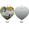 Sunflowers Ceramic Flat Ornament - Heart Front & Back (APPROVAL)