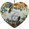 Sunflowers Ceramic Flat Ornament - Heart (Front)