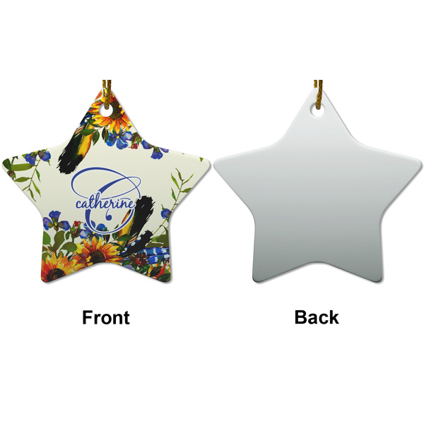 Sunflowers Ceramic Flat Ornament - Star Front & Back (APPROVAL)
