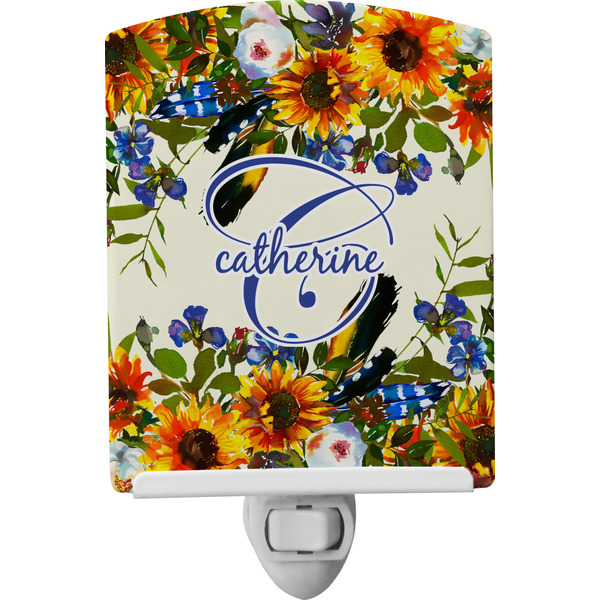 Custom Sunflowers Ceramic Night Light (Personalized)