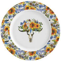 Sunflowers Ceramic Dinner Plates (Set of 4) (Personalized)