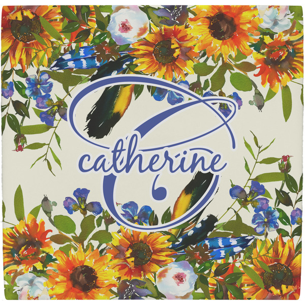 Custom Sunflowers Ceramic Tile Hot Pad (Personalized)