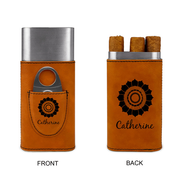 Sunflowers Cigar Case with Cutter - Double Sided - Approval
