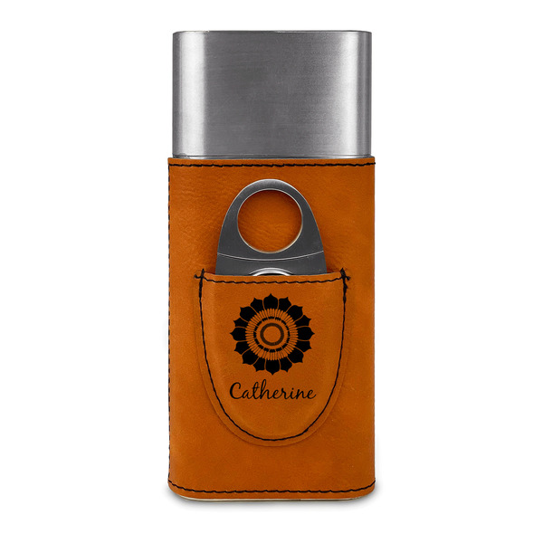 Sunflowers Cigar Case with Cutter - FRONT