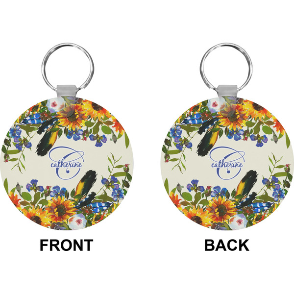 Sunflowers Circle Keychain (Front + Back)