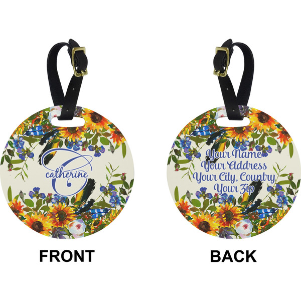 Sunflowers Circle Luggage Tag (Front + Back)