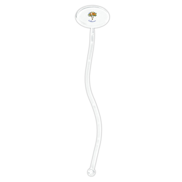 Sunflowers Clear Plastic 7" Stir Stick - Oval - Single Stick