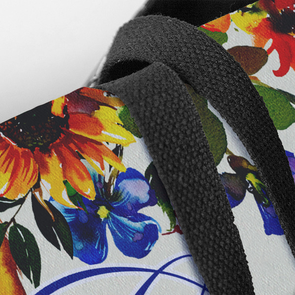 Sunflowers Closeup of Tote w/Black Handles