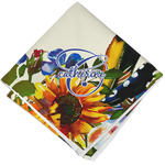 Sunflowers Cloth Cocktail Napkin - Single w/ Name and Initial