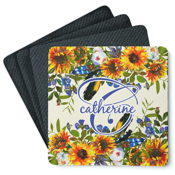 Sunflowers Coaster Rubber Back - Main