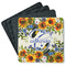 Sunflowers Square Rubber Backed Coasters - Set of 4 (Personalized)