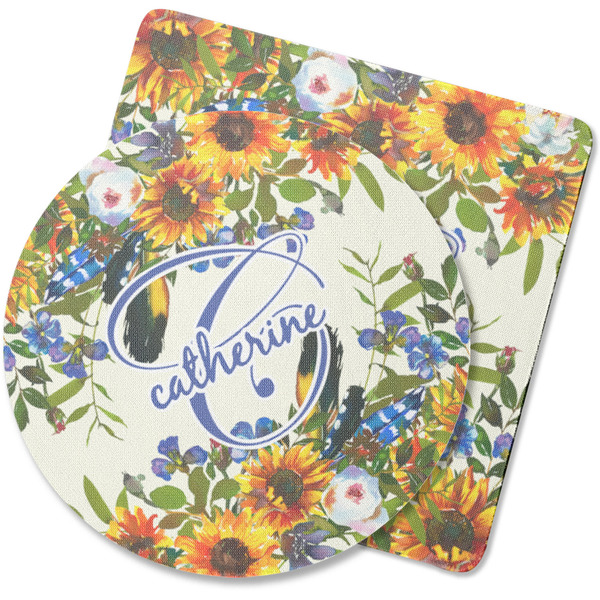 Custom Sunflowers Rubber Backed Coaster (Personalized)