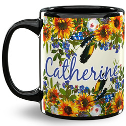 Sunflowers 11 Oz Coffee Mug - Black (Personalized)