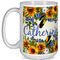 Sunflowers 15 Oz Coffee Mug - White (Personalized)