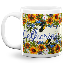 Sunflowers 20 Oz Coffee Mug - White (Personalized)