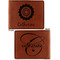 Sunflowers Cognac Leatherette Bifold Wallets - Front and Back