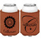 Sunflowers Cognac Leatherette Can Sleeve - Double Sided Front and Back
