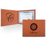 Sunflowers Leatherette Certificate Holder - Front and Inside (Personalized)