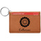 Sunflowers Cognac Leatherette Keychain ID Holders - Front Credit Card
