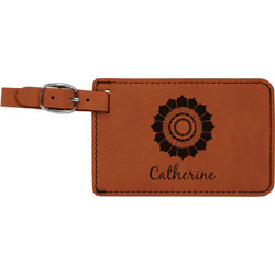 Sunflowers Leatherette Luggage Tag (Personalized)